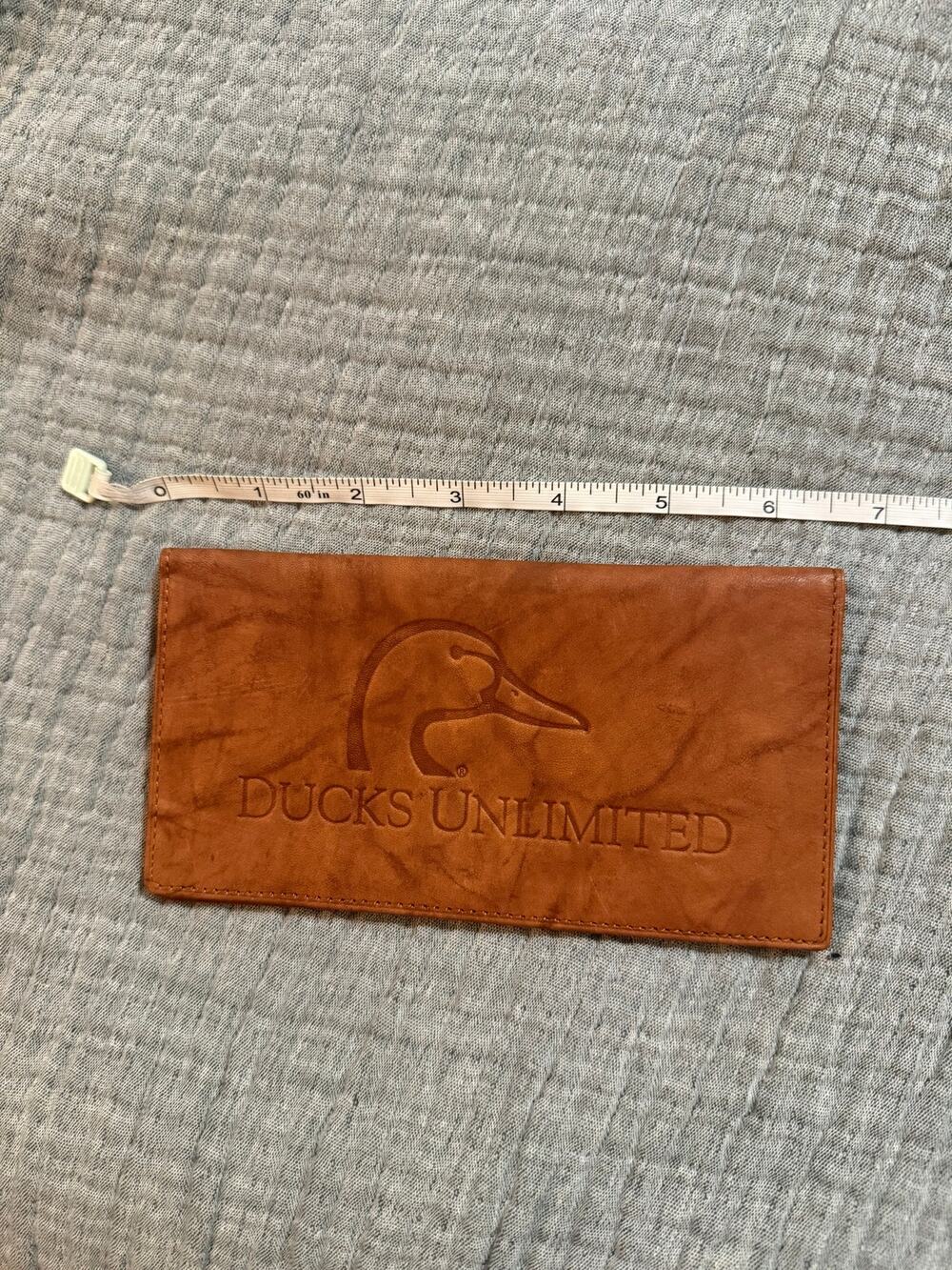 Duck Unlimited NEW Leather Wallet Checkbook Folding Brown Logo Men’s NWOT